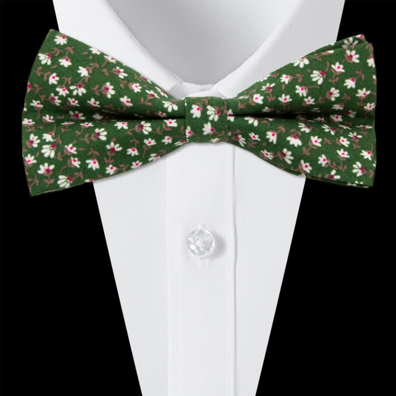 3-teiliges Krawattenset für Herren mit Blumen und Paisleymuster aus Baumwolle