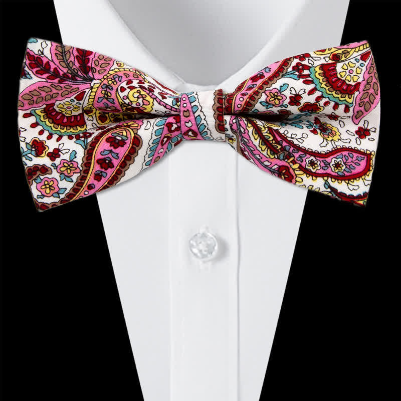3-teiliges Krawattenset für Herren mit Blumen und Paisleymuster aus Baumwolle