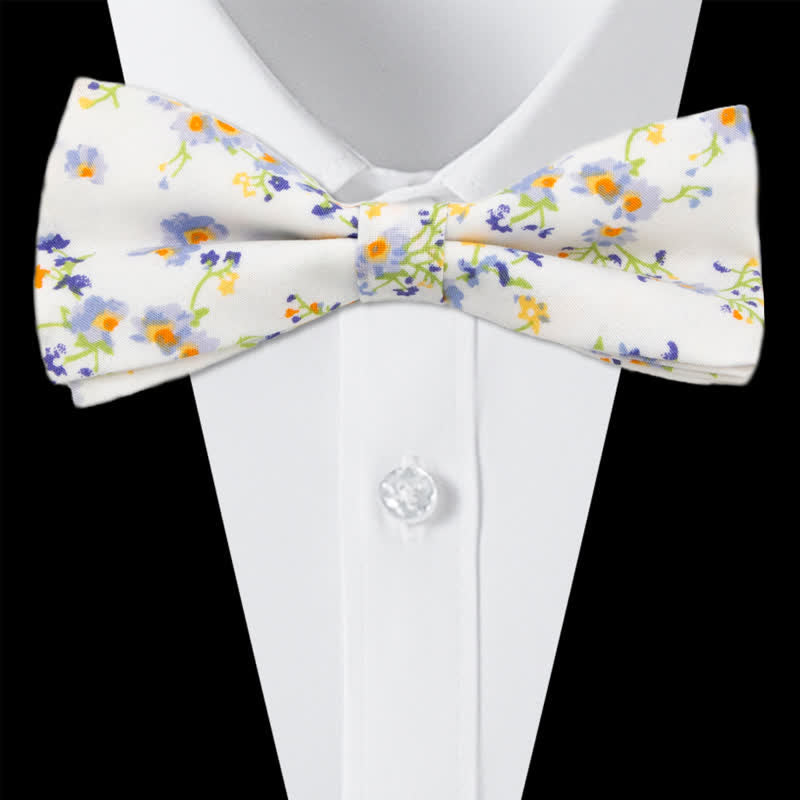3-teiliges Krawattenset für Herren mit Blumen und Paisleymuster aus Baumwolle