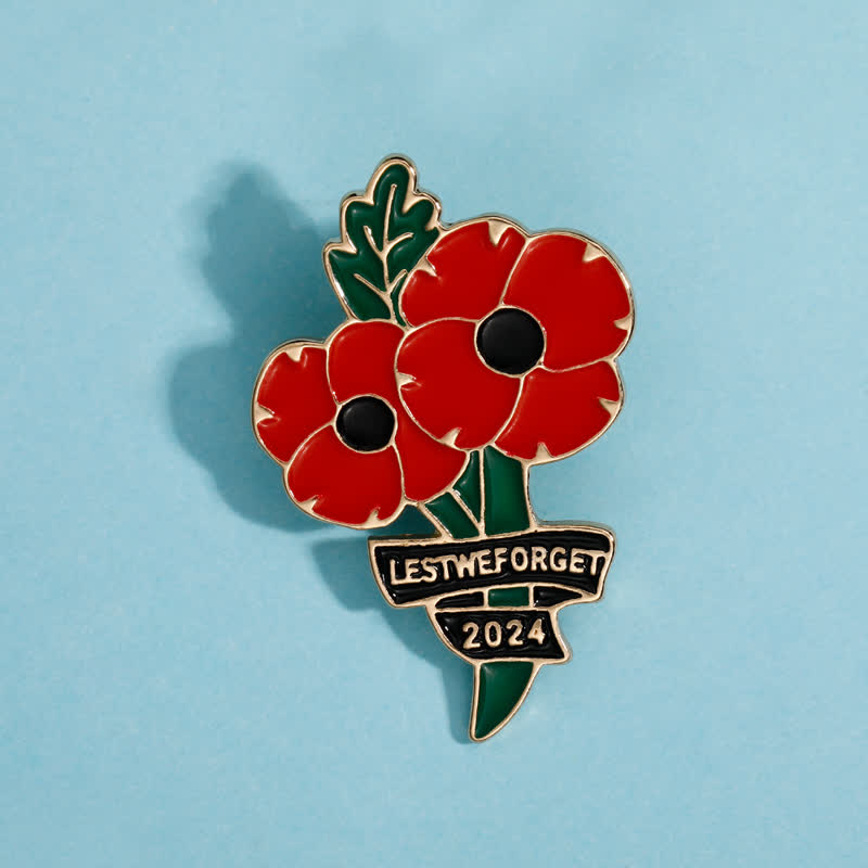 Memorial Day Schwarz Rot Mohn Lest We Forget Brosche