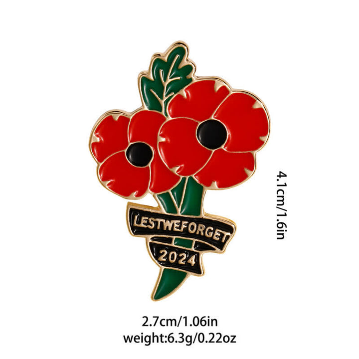 Memorial Day Schwarz Rot Mohn Lest We Forget Brosche