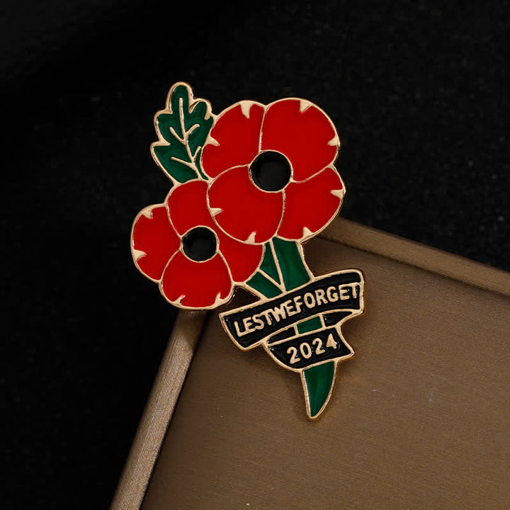 Memorial Day Schwarz Rot Mohn Lest We Forget Brosche
