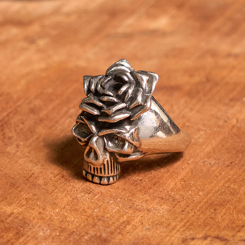 DIY Rose Verstecktes Messer Gürtelschnalle Bull Anhänger Totenkopf & Rose Ring Bundle Set - image 5