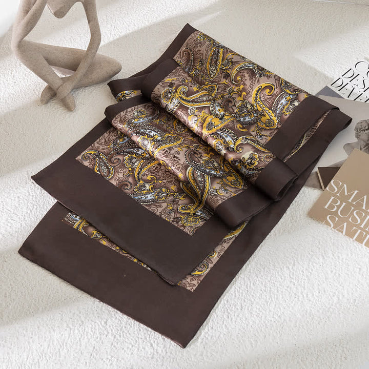Dünner, langer Herrenschal aus reiner Seide mit Paisleymuster im Vintage-Stil