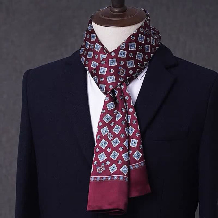 Herren-Business-Schal aus reiner Seide mit geometrischem Muster, dünn und lang. - Stil Nr. 16 - image 15