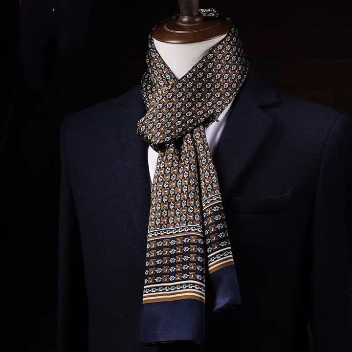 Herren-Business-Schal aus reiner Seide mit geometrischem Muster, dünn und lang. - Stil Nr. 5 - image 4