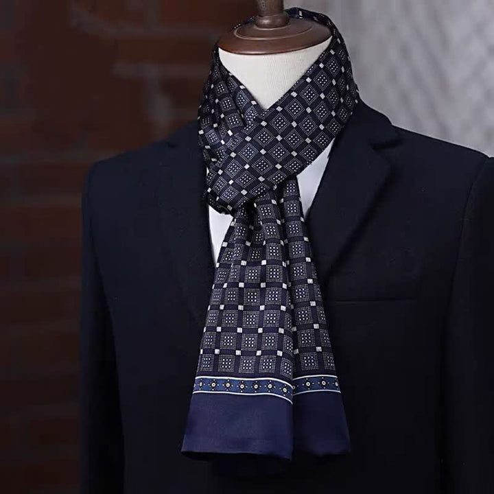 Herren-Business-Schal aus reiner Seide mit geometrischem Muster, dünn und lang. - Stil Nr. 7 - image 6