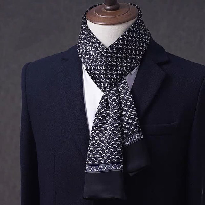 Herren-Business-Schal aus reiner Seide mit geometrischem Muster, dünn und lang. - Stil Nr. 14 - image 13