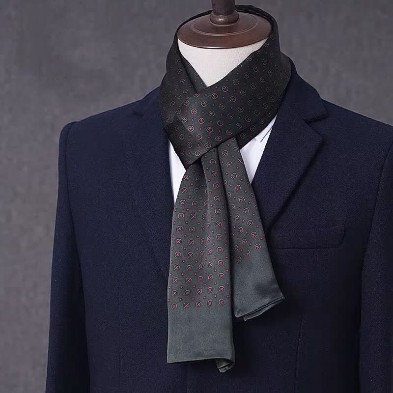 Herren-Business-Schal aus reiner Seide mit geometrischem Muster, dünn und lang. - Stil Nr. 19 - image 18