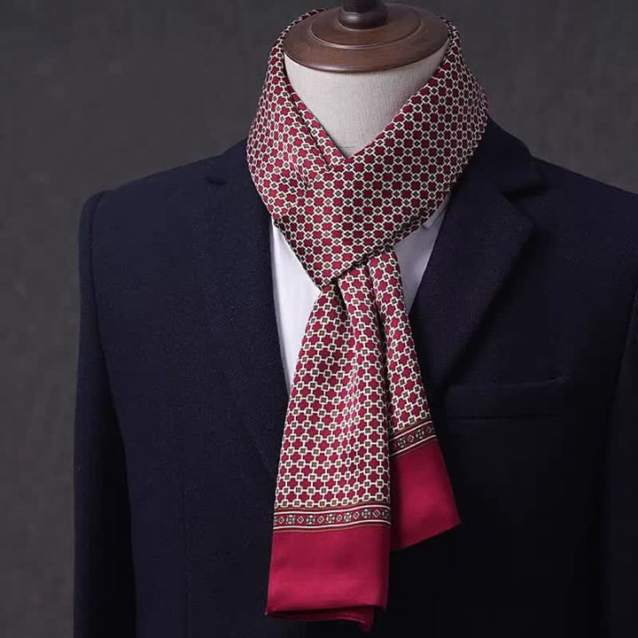 Herren-Business-Schal aus reiner Seide mit geometrischem Muster, dünn und lang. - Stil Nr. 6 - image 5
