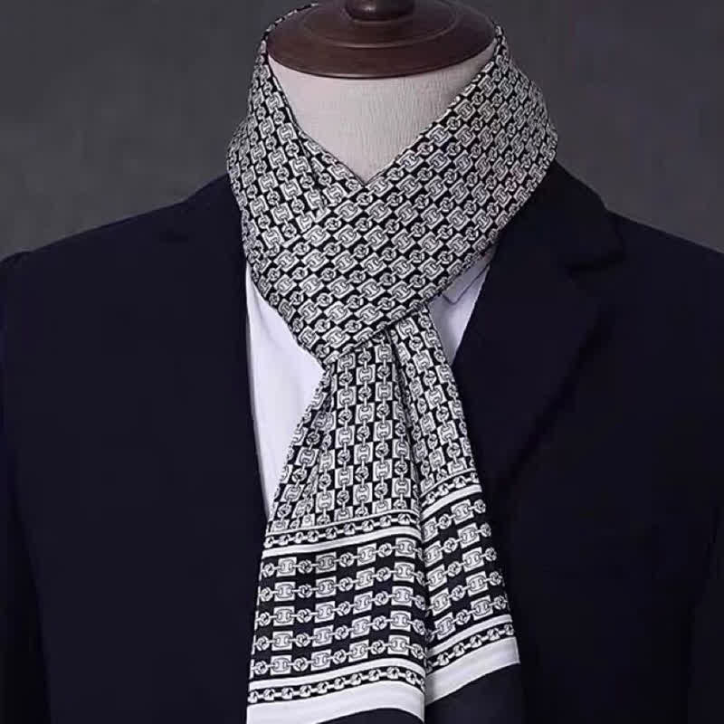 Herren-Business-Schal aus reiner Seide mit geometrischem Muster, dünn und lang. - Stil Nr. 20 - image 19