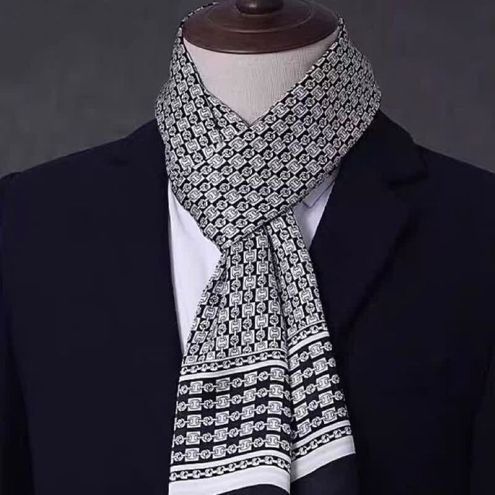 Herren-Business-Schal aus reiner Seide mit geometrischem Muster, dünn und lang. - Stil Nr. 20 - image 19