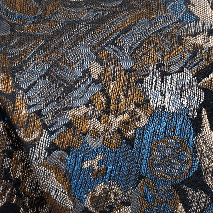 Krawatte mit Blumenmotiv „Garten in der Luft“ für Herren, Blau und Gelb
