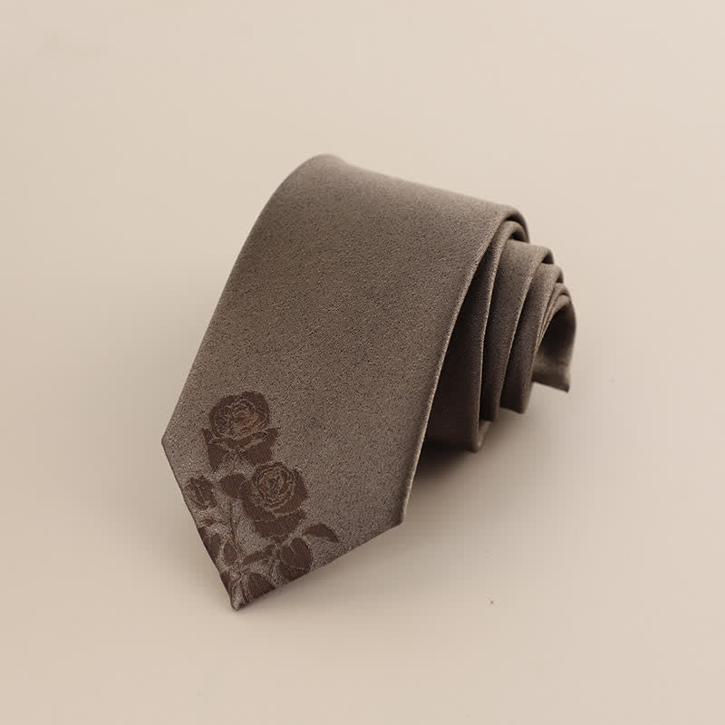 Elegante Krawatte mit zwei Rosen-Print für Herren
