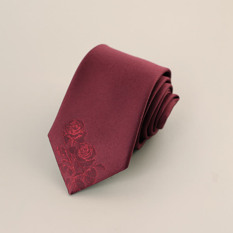 Elegante Krawatte mit zwei Rosen-Print für Herren