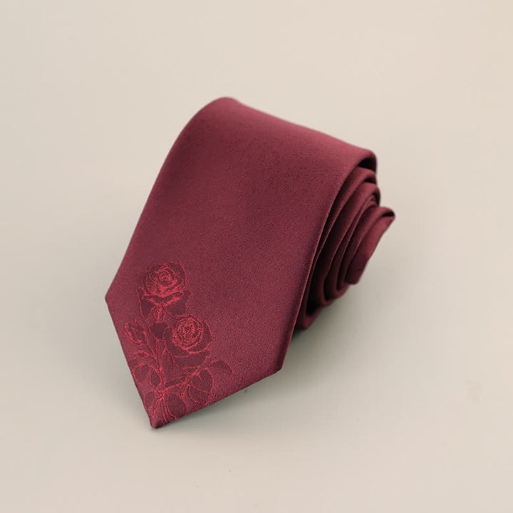 Elegante Krawatte mit zwei Rosen-Print für Herren