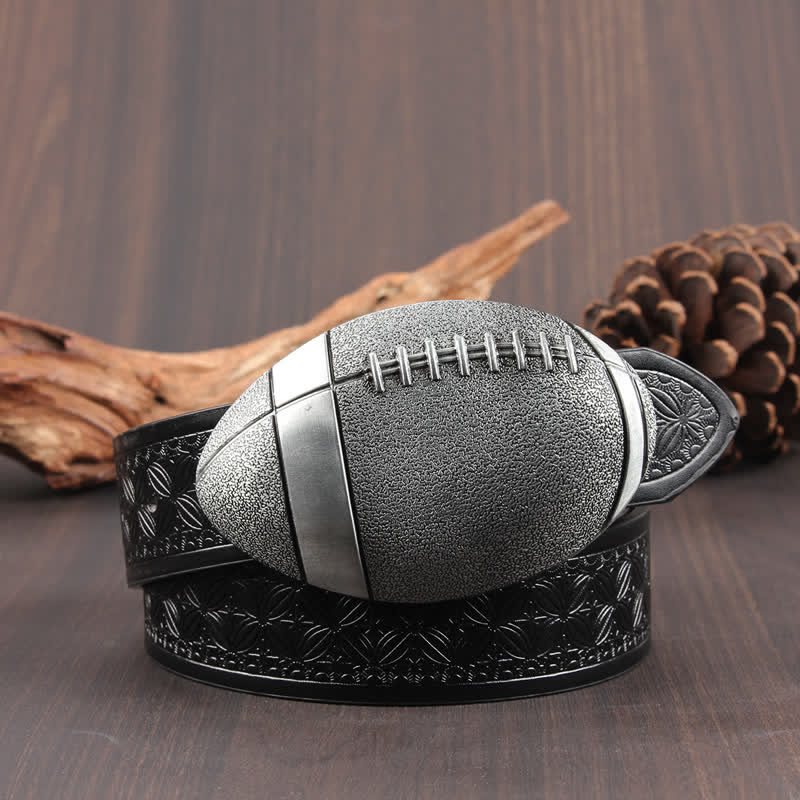 Neuartiger Ledergürtel mit American Football-Schnalle
