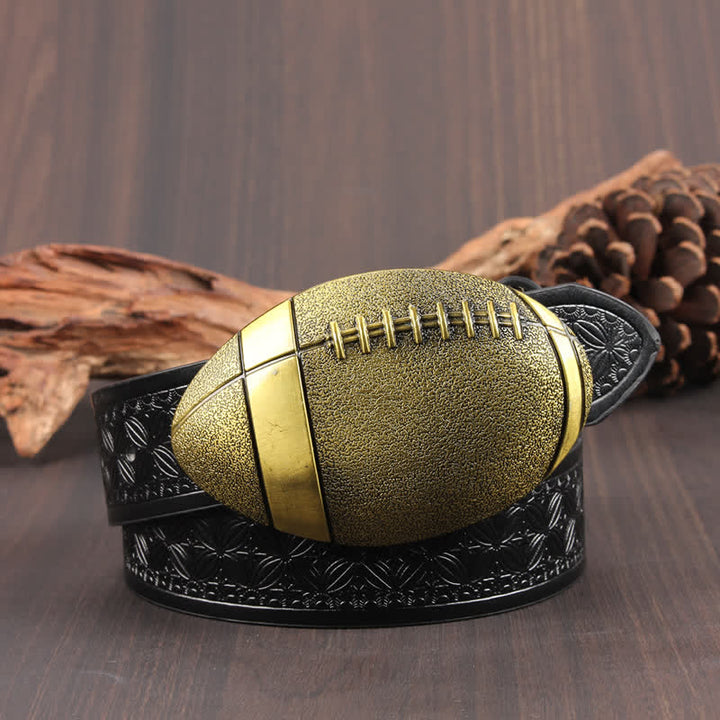 Neuartiger Ledergürtel mit American Football-Schnalle