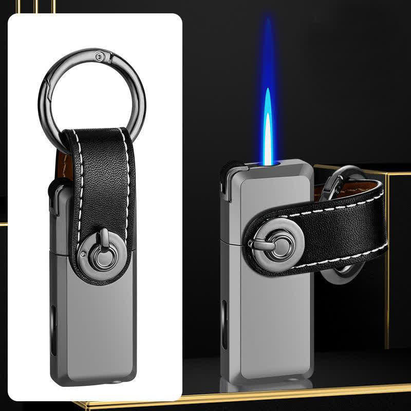 Mini-Anhänger Schlüsselanhänger Klassisches nachfüllbares Butanfeuerzeug - Silber - image 9