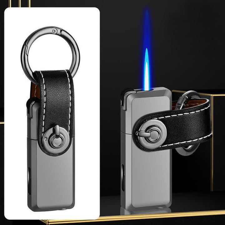 Mini-Anhänger Schlüsselanhänger Klassisches nachfüllbares Butanfeuerzeug - Silber - image 9