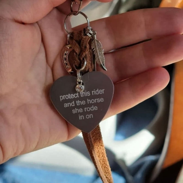 Herz Metall Hufeisen Kreuz Anhänger Leder Schlüsselanhänger - image 4