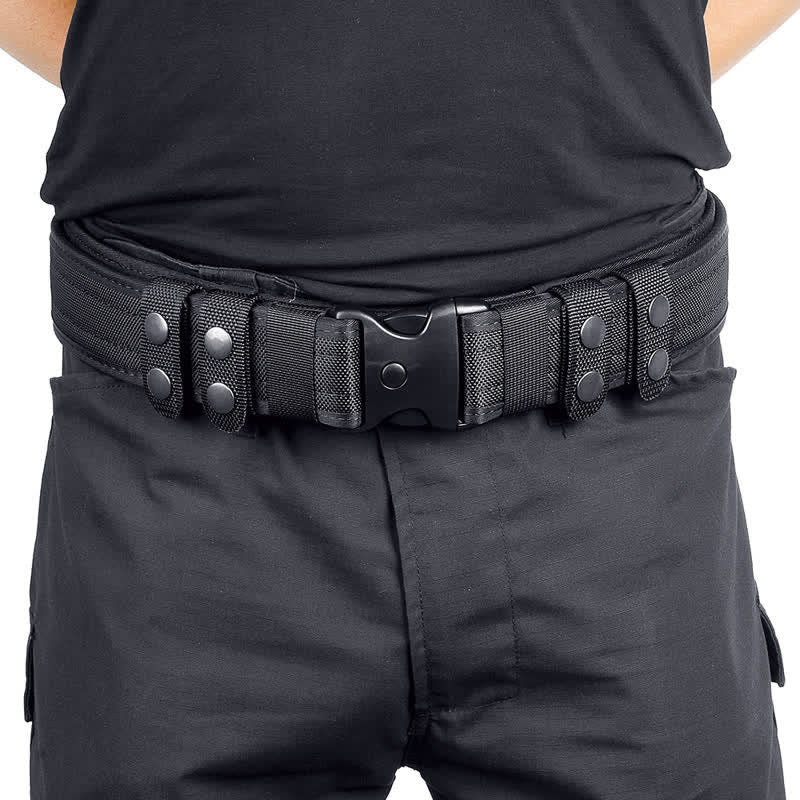 Schwarzer taktischer Gürtel aus Oxford-Stoff aus Leder mit Schnellverschluss für Herren - Oxford-Gewebe - 2XL (58") - image 9