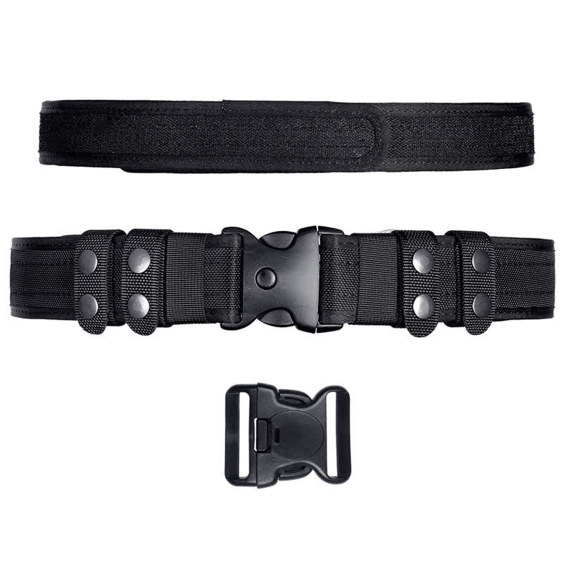 Schwarzer taktischer Gürtel aus Oxford-Stoff aus Leder mit Schnellverschluss für Herren - image 10