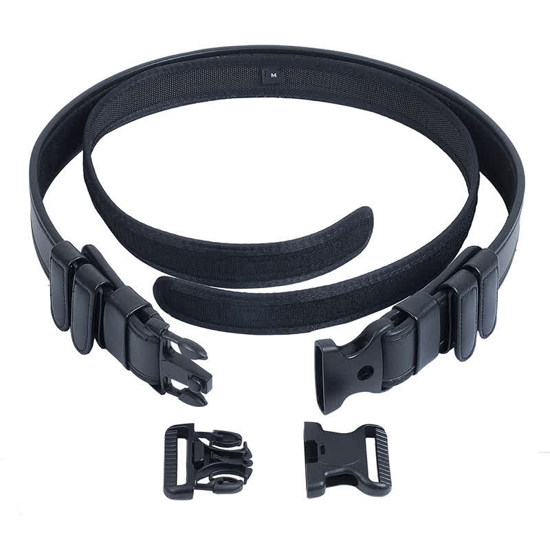 Schwarzer taktischer Gürtel aus Oxford-Stoff aus Leder mit Schnellverschluss für Herren - image 3