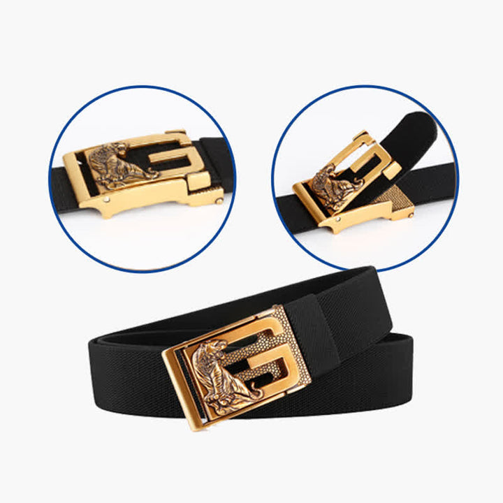 Goldener Nylongürtel mit automatischer Tigerschnalle für Herren