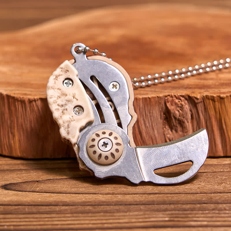 Kreative Totenkopf Mini Klappmesser Halskette Schlüsselanhänger mit Kette