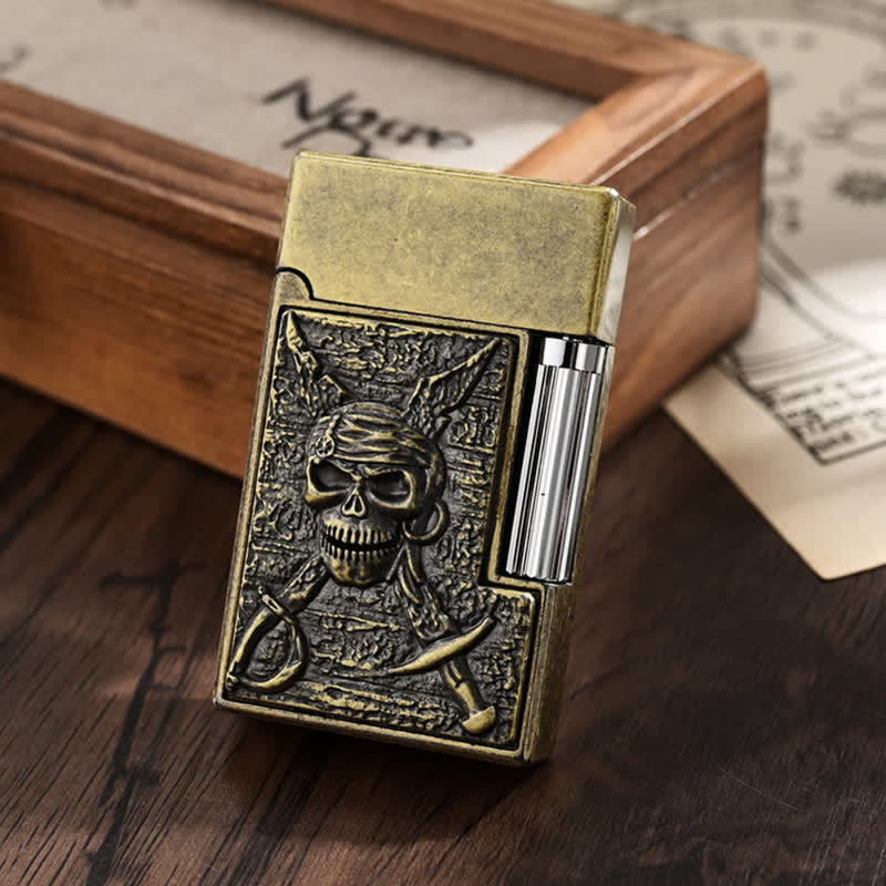 Flint Side Slide Totenkopf Pirat Nachfüllbares Kerosinfeuerzeug