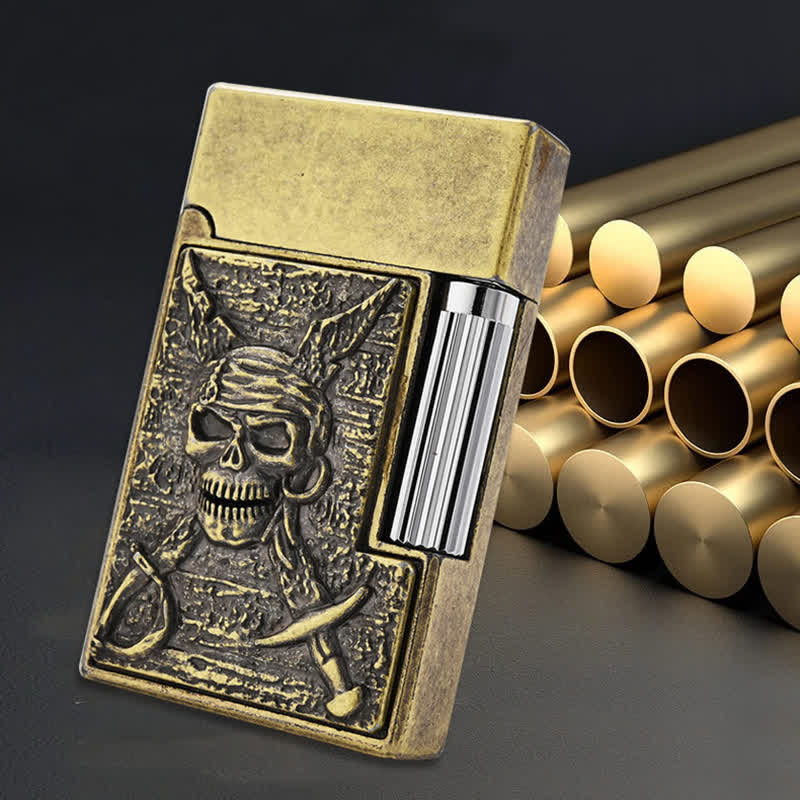 Flint Side Slide Totenkopf Pirat Nachfüllbares Kerosinfeuerzeug