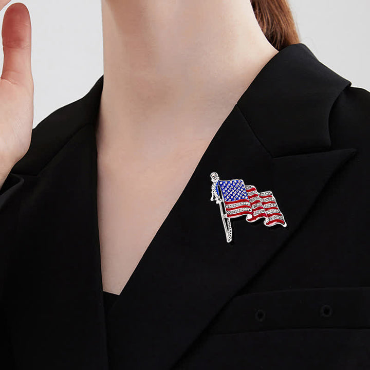 Patriotische amerikanische Flagge, funkelnde Strassbrosche