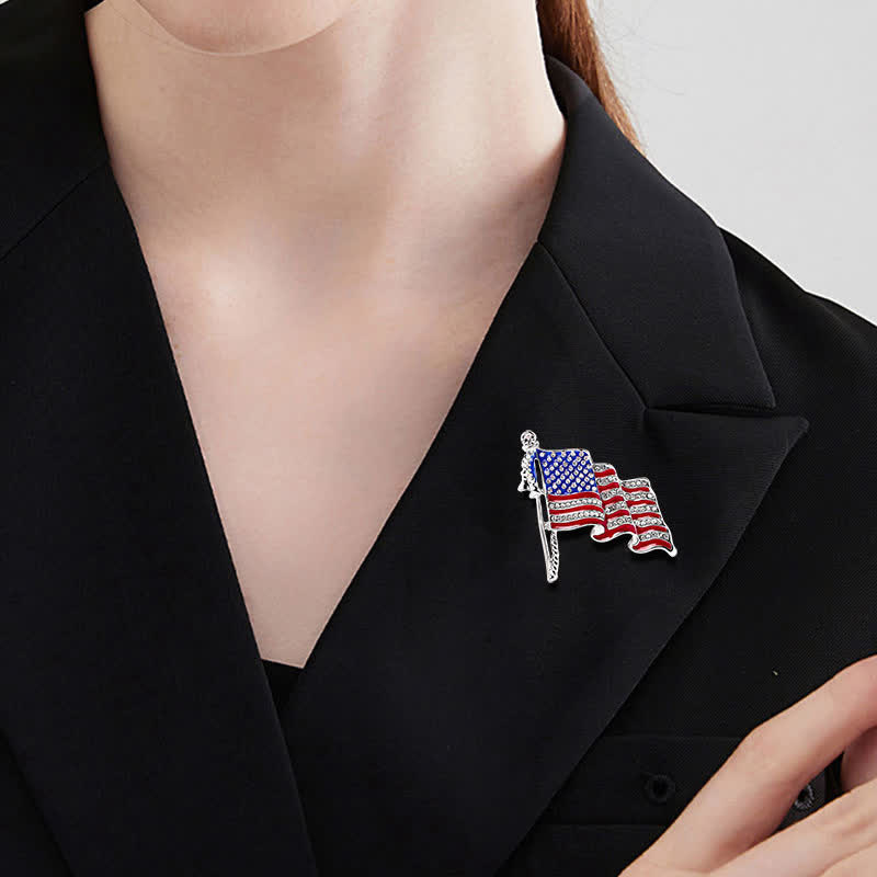 Patriotische amerikanische Flagge, funkelnde Strassbrosche