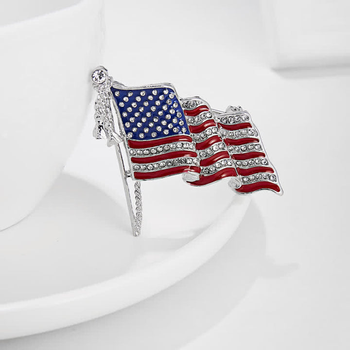 Patriotische amerikanische Flagge, funkelnde Strassbrosche