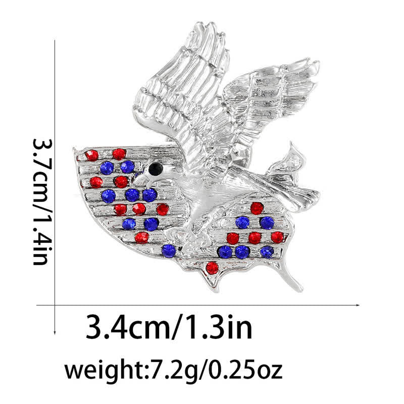 Strass Adler Amerikanische Flagge Patriotische Brosche