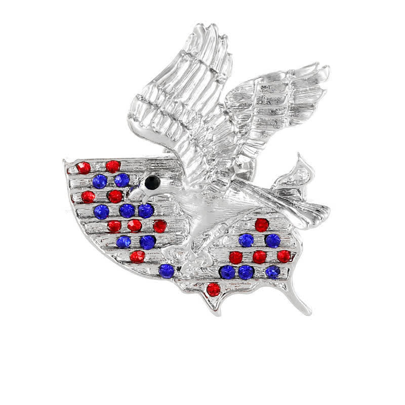 Strass Adler Amerikanische Flagge Patriotische Brosche