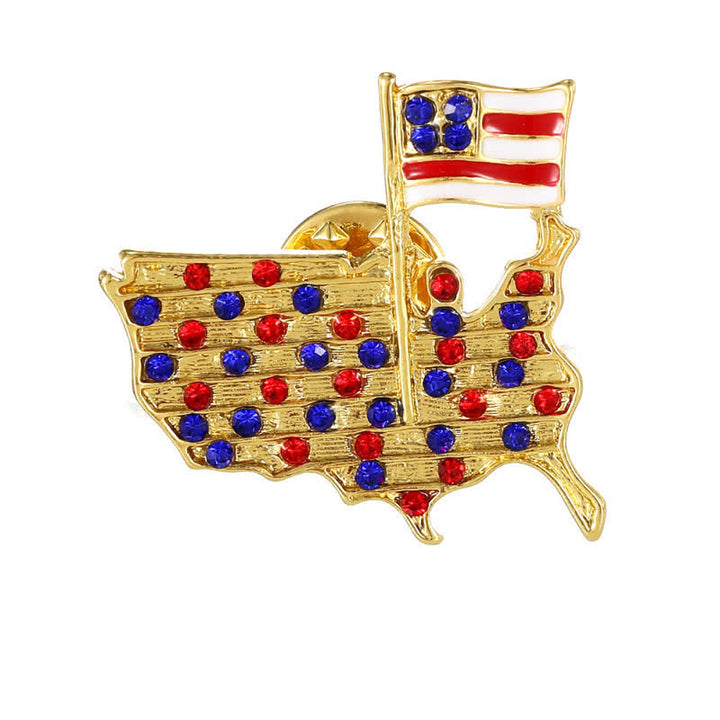 Strass Adler Amerikanische Flagge Patriotische Brosche