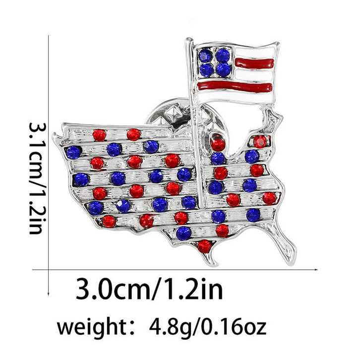 Strass Adler Amerikanische Flagge Patriotische Brosche