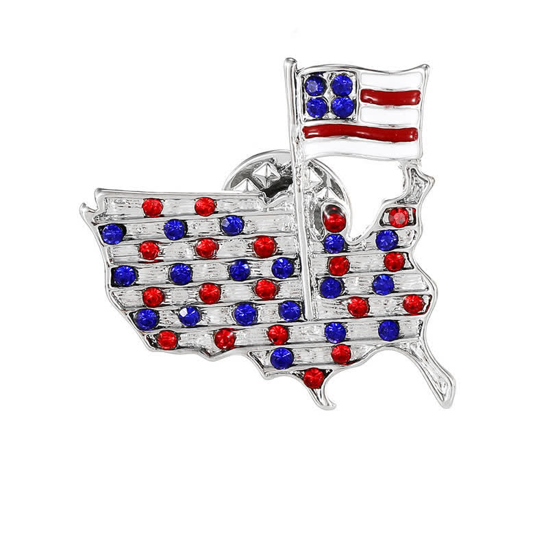 Strass Adler Amerikanische Flagge Patriotische Brosche