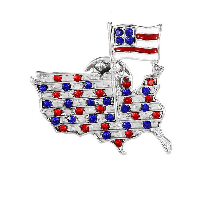Strass Adler Amerikanische Flagge Patriotische Brosche