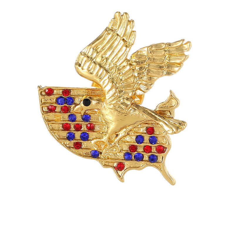 Strass Adler Amerikanische Flagge Patriotische Brosche