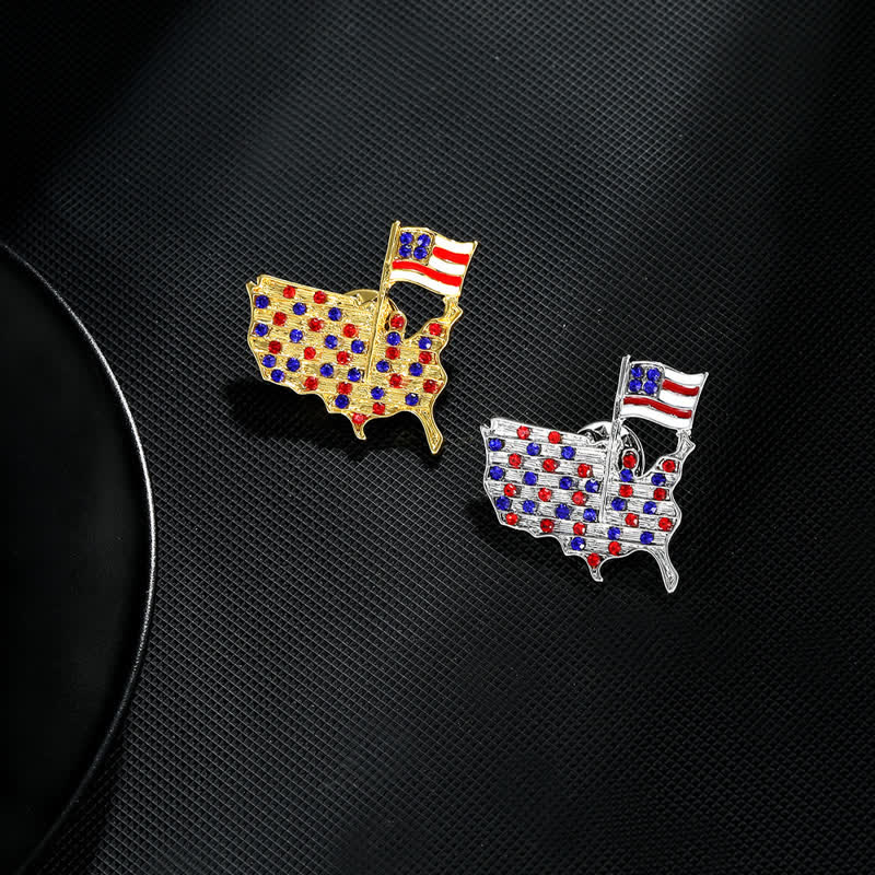 Strass Adler Amerikanische Flagge Patriotische Brosche