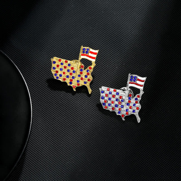 Strass Adler Amerikanische Flagge Patriotische Brosche