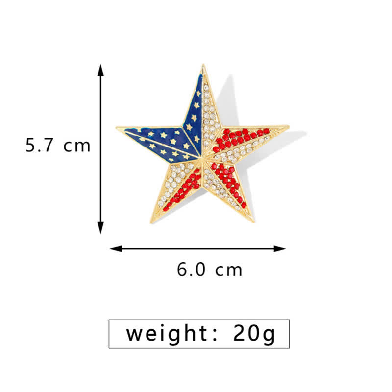 Rot Weiß &amp; Blau Stern Amerikanische Flagge Patriotische Brosche