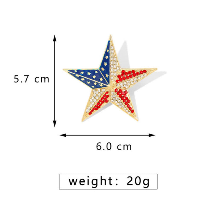 Rot Weiß &amp; Blau Stern Amerikanische Flagge Patriotische Brosche