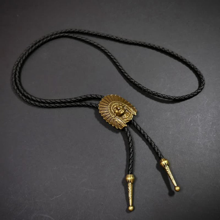 Wetter Bolokrawatte mit indischem Retro-Muster, Antik-Bronze