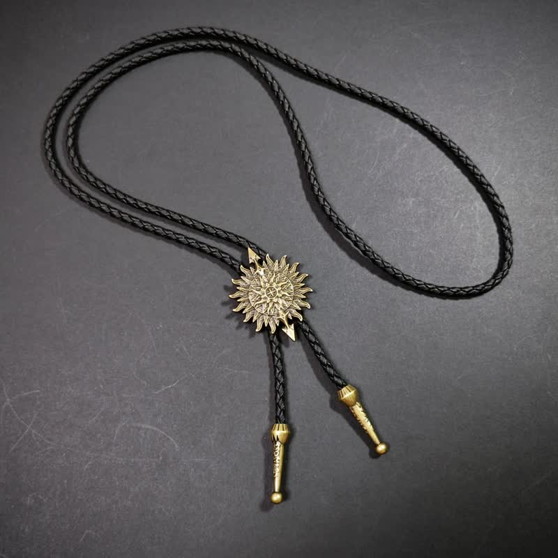 Wetter Bolokrawatte mit indischem Retro-Muster, Antik-Bronze