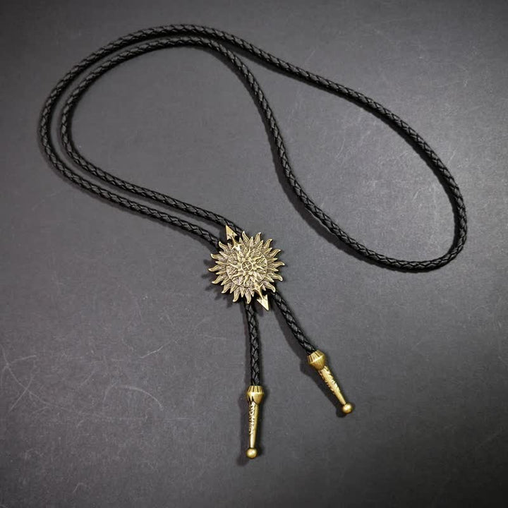 Wetter Bolokrawatte mit indischem Retro-Muster, Antik-Bronze