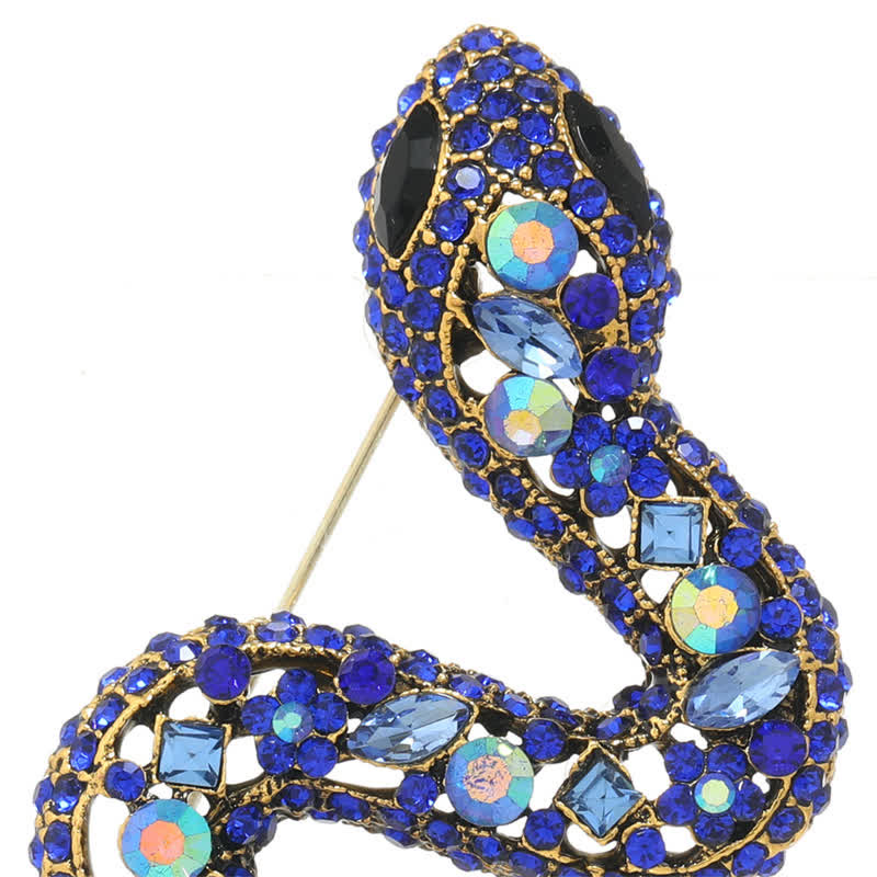 Wild Snake Sparkle Kristall Strass Brosche
